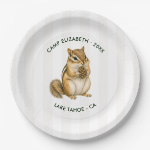Camp Braut Chipmunk Personalisierter Junggesellinn Pappteller