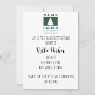 Camp Bride Junggeselinnen-Abschied Einladung