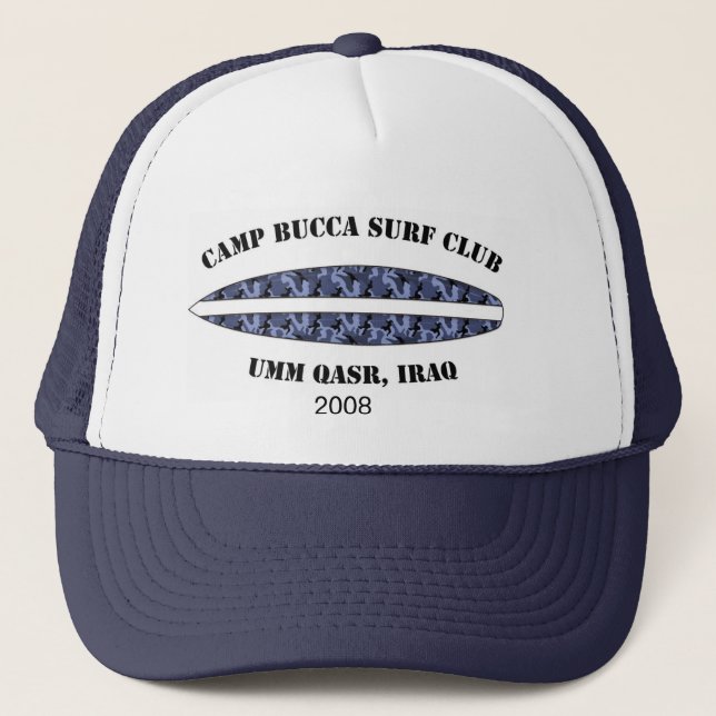 Camp Bucca Baseballmütze - blaues Truckerkappe (Vorderseite)