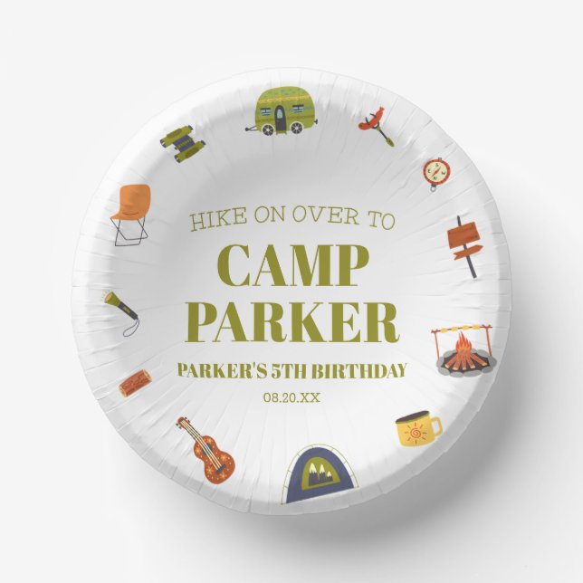 Camp Camping Camper Geburtstagsparty Pappteller (Vorderseite)