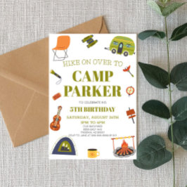 Camp Camping Happy Camper Birthday Party Einladung