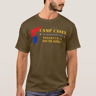Camp Casey Tongduchon Südkorea mit Karte X T-Shirt