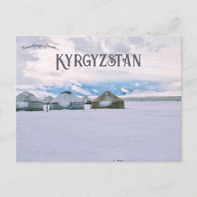 Camp de Yurt sur le lac Sonkul Kirghizistan Carte  (Devant)