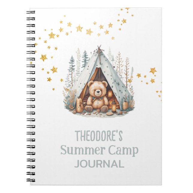 Camp d'été Cute Woodland Bear Journal (Devant)