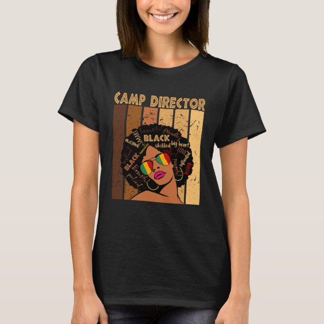 Camp Director Afro African American Black History  T-Shirt (Vorderseite)