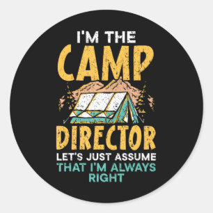 Camp Director Camping Squad Außenfeuer Runder Aufkleber