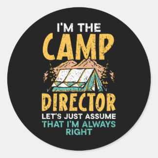 Camp Director Camping Squad Außenfeuer Runder Aufkleber