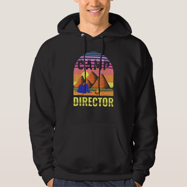 Camp Director Sunset Summer Camping Campground Lea Hoodie (Vorderseite)