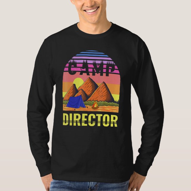 Camp Director Sunset Summer Camping Campground Lea T-Shirt (Vorderseite)
