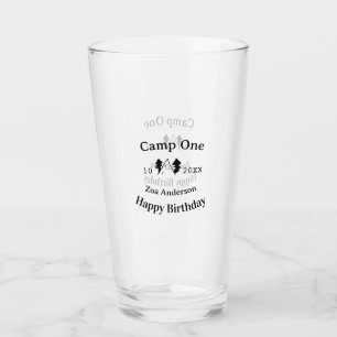 Camp einen glücklichen Geburtstag Name Datum Campi Glas