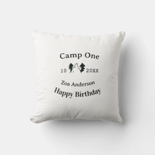 Camp einen glücklichen Geburtstag Name Datum Campi Kissen