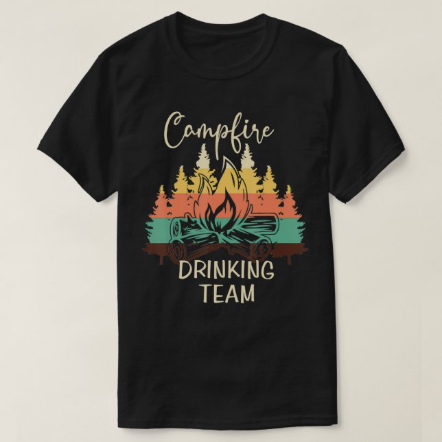 Camp Fire Drinking Team Camping  T-Shirt (Design vorne)