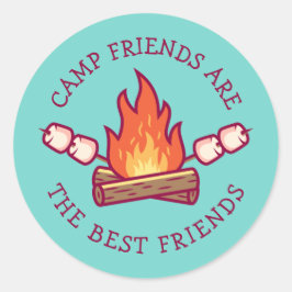 Camp-Freunde sind die besten Freunde Runder Aufkleber