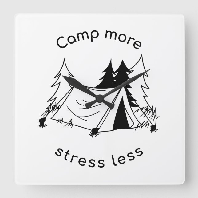 Camp für mehr Stress weniger Wall Uhr (Vorderseite)