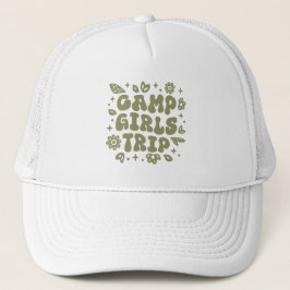 Camp girls trip scout camping vintage 80s groovy truckerkappe