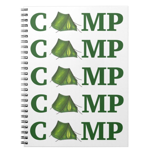 CAMP Green Tent Summer Camping Summer Camper Gesch Notizblock (Vorderseite)