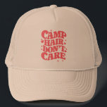 Camp Hair Keine Sorge Sommer Camping Girls Groovy Truckerkappe<br><div class="desc">Camp Hair Keine Sorge Sommer Camping Girls Groovy</div>