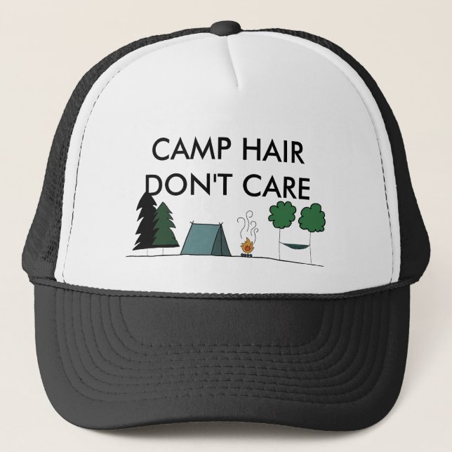 Camp Hair kümmert sich nicht Truckerkappe (Vorderseite)
