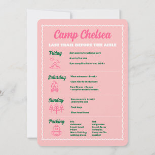 Camp Junggeselinnen-Abschied Weekend Einladung