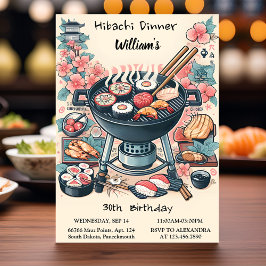 Camp Koch Grillen Japanisch Sushi Hibachi 30. Gebu Einladung