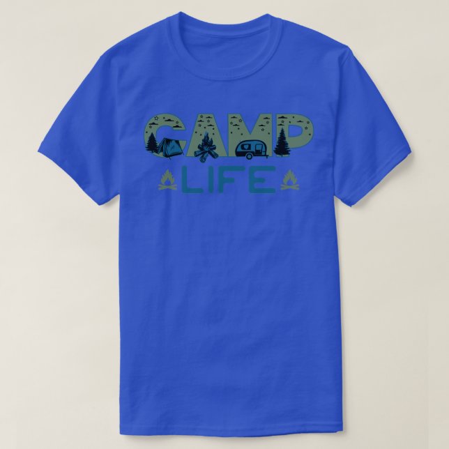 Camp Life Abenteuer Naturliebhaber T-Shirt (Design vorne)