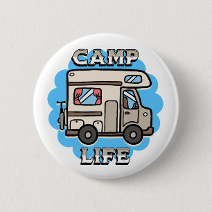 Camp Life Retro Camper Button