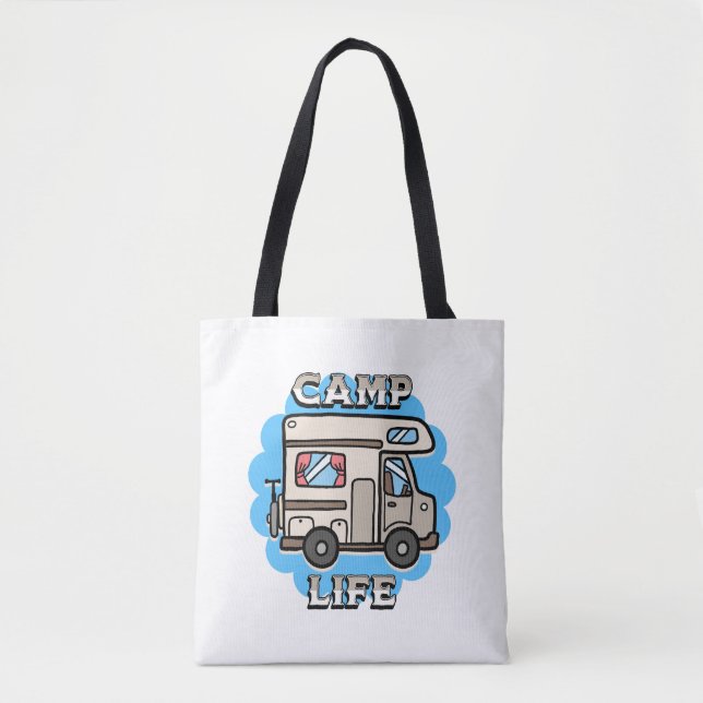 Camp Life | Retro Camper Personalisiert Tasche (Vorderseite)