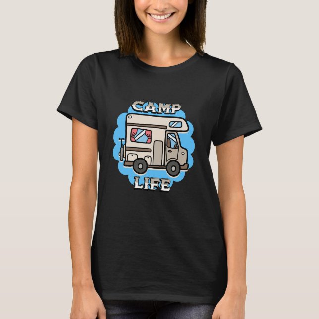 Camp Life | Retro Camper T-Shirt (Vorderseite)
