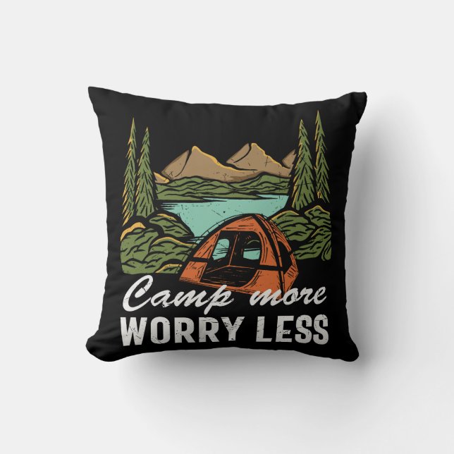 Camp macht sich weniger Camping lustig Kissen (Vorderseite)