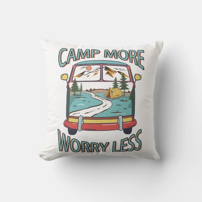 Camp macht sich weniger Camping lustig Kissen (Vorderseite)