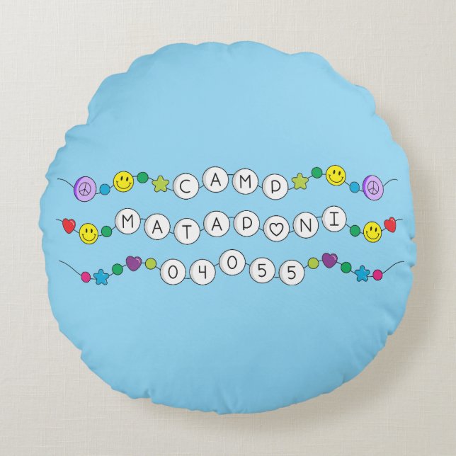 Camp Mataponi Freundschaft Bracelet Pillow Rundes Kissen (Vorderseite)