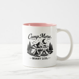 Camp Mehr Worry Weniger Camping-Kaffeetasse Berg Zweifarbige Tasse
