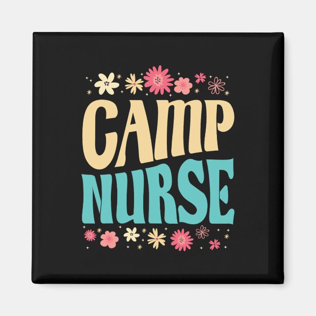 Camp Nurse Floral Outfit Summer Camping Registered Magnet (Vorne)