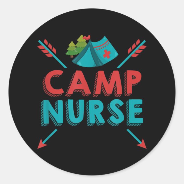 Camp Nurse Nursing RN Aufwertung Camping Runder Aufkleber (Vorderseite)