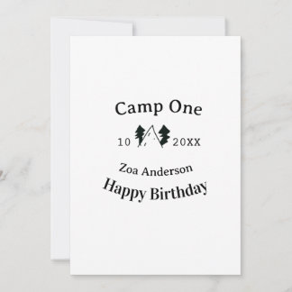 Camp one happy birthday name date campingadventure einladung