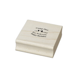 Camp one happy birthday name date campingadventure gummistempel