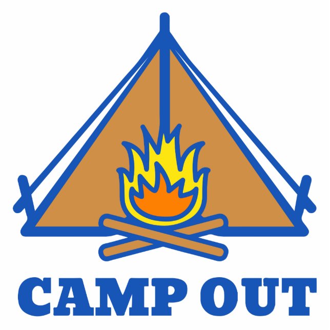 Camp out freistehende fotoskulptur  (Vorne)