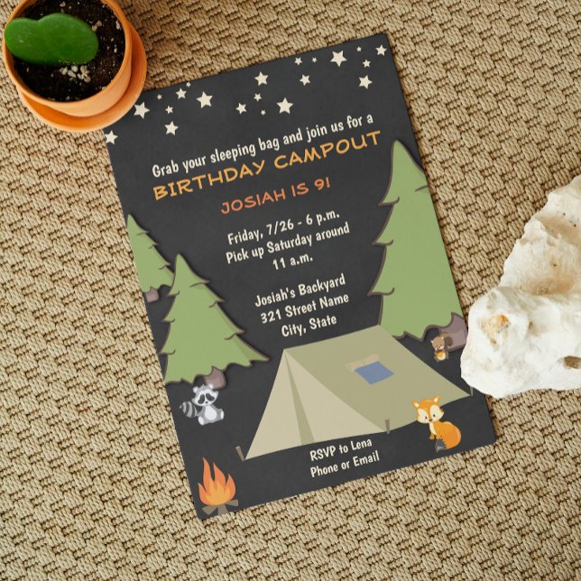 Camp Out Invitation Anniversaire (Créateur téléchargé)