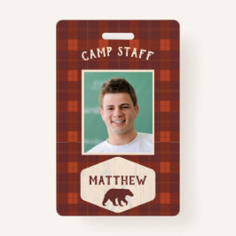 Camp-Personal Rustic Flannel and Bär Foto ID Ausweis