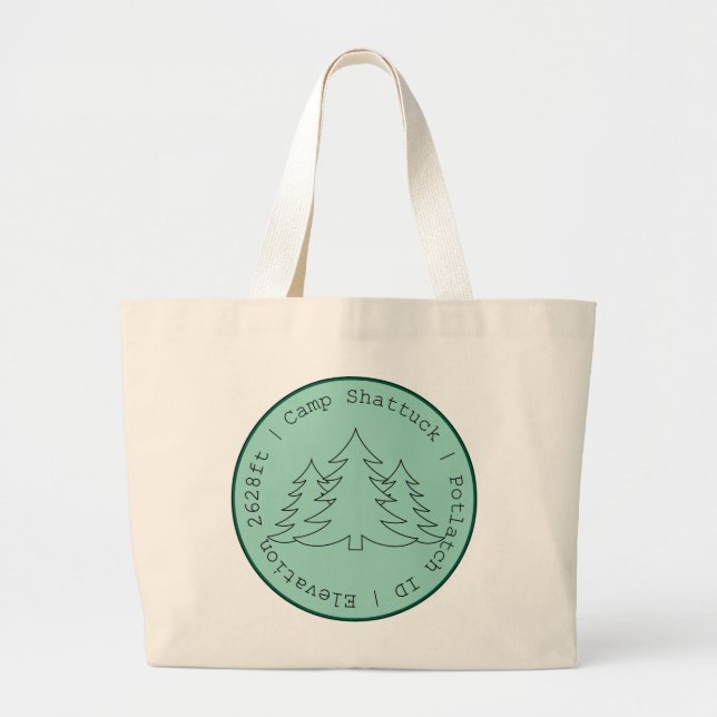 Camp Shattuck - Briefmarke Tote Bag Jumbo Stoffbeutel (Vorne)