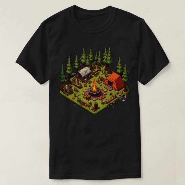 Camp-Site Pixel Art Style 1 T-Shirt (Design vorne)