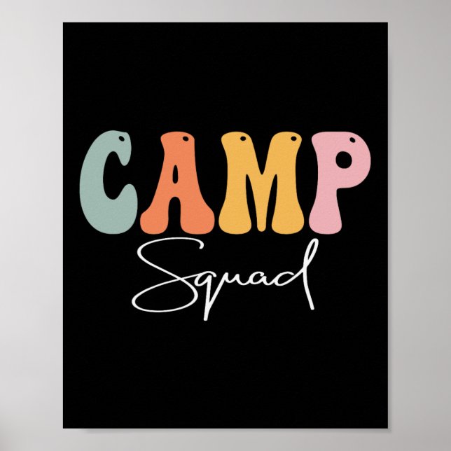 Camp Squad Retro Groovy Vintag glücklicher erster  Poster (Vorne)