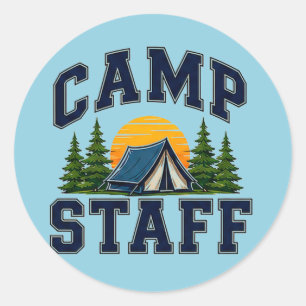 🏕️ Camp-Stab-Team-Typografie 👕 Runder Aufkleber