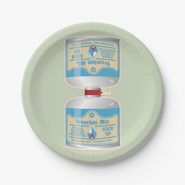 Camp Stove Gas Kanister Propane Butane Pappteller (Vorderseite)