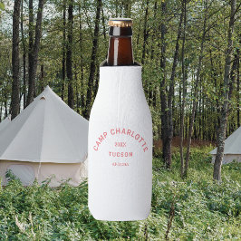 Camp Theme Bachelorette Pink Wappen Flaschenkühler