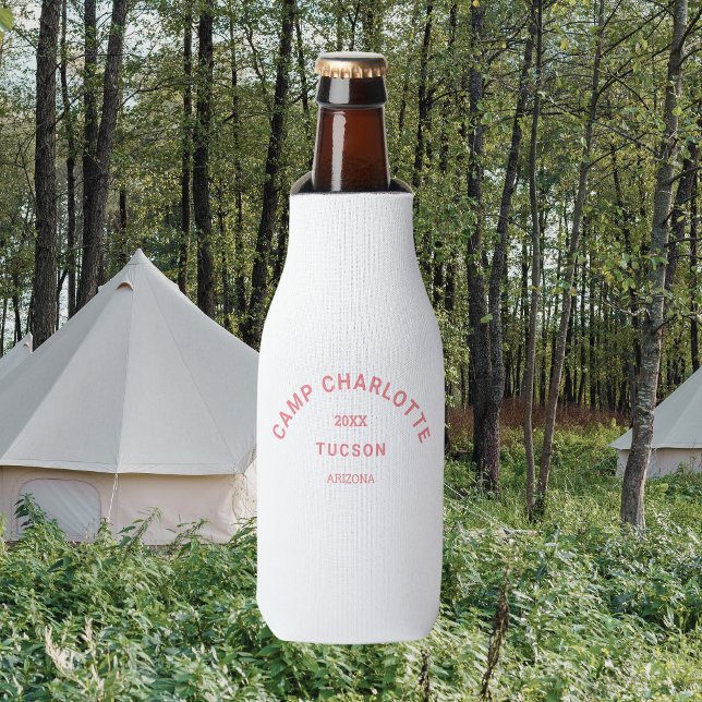 Camp Theme Bachelorette Pink Wappen Flaschenkühler (Von Creator hochgeladen)