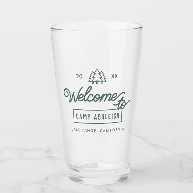 Camp Theme Junggeselinnen-Abschied Glas (Vorderseite)