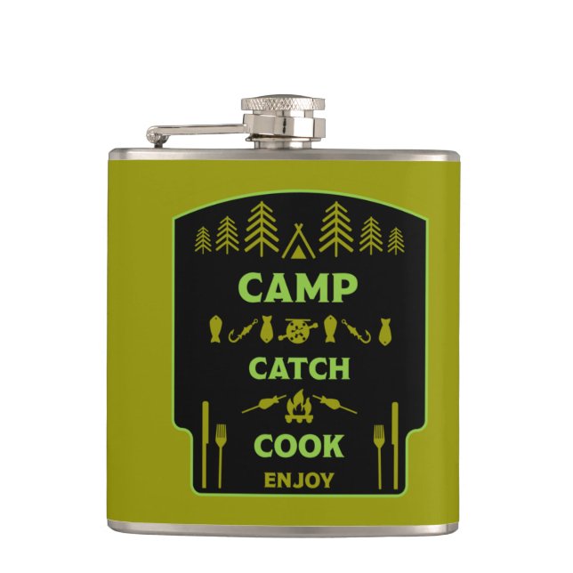 Camp und Fang-Hüftkolben Flachmann (Vorderseite)