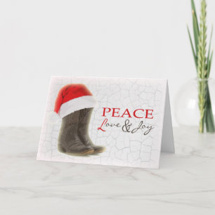 Campagne Cartes de Noël Botte de cowboy et Santa H