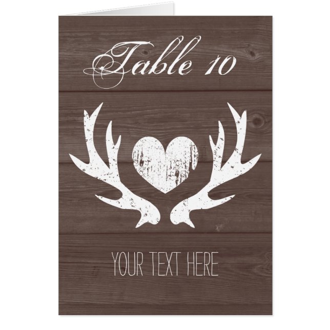 Campagne chic cerf mariage table de place cartes (Devant)